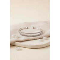 Gümüş Renk Dorika ve Zirkon Taşlı Kadın Bileklik TJ-BB8887