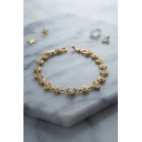 Gold Renk Celestial Yıldız ve Hilal Model Kadın Bileklik TJ-BB8902