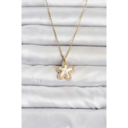 316L Çelik Zincir Gold Renk Deniz Yıldızı Model Kadın Kolye TJ-BKO11084