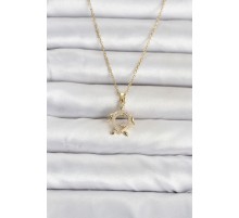 316L Çelik Zincir Gold Renk Caretta Caretta Model Kadın Kolye TJ-BKO11096