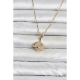 316L Çelik Zincir Gold Renk Gezegen Model Kadın Kolye TJ-BKO11102