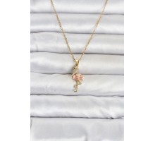 316L Çelik Zincir Gold Renk Flamingo Model Kadın Kolye TJ-BKO11106