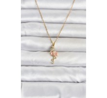 316L Çelik Zincir Gold Renk Flamingo Model Kadın Kolye TJ-BKO11106