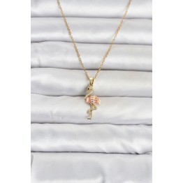 316L Çelik Zincir Gold Renk Flamingo Model Kadın Kolye TJ-BKO11106