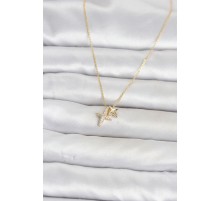 Pirinç Gold Renk Minimal Kutup Yıldızı Model Kadın Kolye TJ-BKO11120