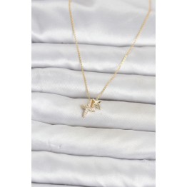 Pirinç Gold Renk Minimal Kutup Yıldızı Model Kadın Kolye TJ-BKO11120