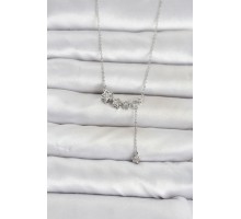 Pirinç Gümüş Renk Minimal Sallantılı Yıldız Model Kadın Kolye TJ-BKO11121
