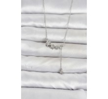 Pirinç Gümüş Renk Minimal Sallantılı Yıldız Model Kadın Kolye TJ-BKO11121