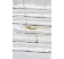 Pirinç Gold Renk Minimal Sallantılı Yıldız Model Kadın Kolye TJ-BKO11122