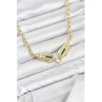 Pirinç Gold Renk Zirkon Taşlı Serenay Kolye TJ-BKO11130
