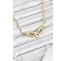 Pirinç Gold Renk Zirkon Taşlı Serenay Kolye TJ-BKO11130