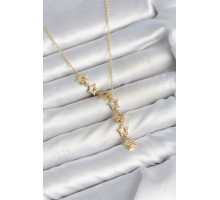 316L Çelik Yıldız Model Gold Renk Zirkon Taşlı Kadın Kolye TJ-BKO11131