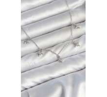 Pirinç Gümüş Renk Sıralı Minimal Kutup Yıldızı Model Kadın Kolye TJ-BKO11144