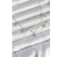 Pirinç Gümüş Renk Sıralı Minimal Kutup Yıldızı Model Kadın Kolye TJ-BKO11144