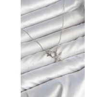 Pirinç Gümüş Renk Minimal Yıldız Model Kadın Kolye TJ-BKO11146