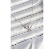 Pirinç Gümüş Renk Minimal Yıldız Model Kadın Kolye TJ-BKO11146