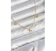 Pirinç Minimal Gold Renk Yonca Model Kadın Kolye TJ-BKO11148
