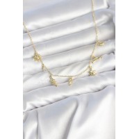 Pirinç Gold Renk Minimal Deniz Konsept Kadın Kolye TJ-BKO11150