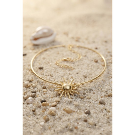 Güneş Model Gold Renk Choker Kadın Kolye TJ-BKO11152