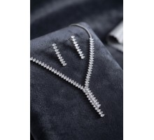 Arpa Zirkon Taşlı Su Yolu Kolye ve Küpe Set TJ-BKO11156