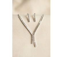 Baget Zirkon Taşlı Su Yolu Kolye ve Küpe Set TJ-BKO11158
