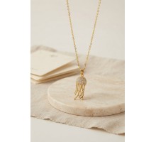 316L Çelik Zincir Gold Renk Zirkon Taşlı Jellyfish Model Kolye TJ-BKO11172