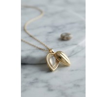 316L Çelik Zincir Gold Renk Damla Tomurcuk Model Kolye TJ-BKO11182