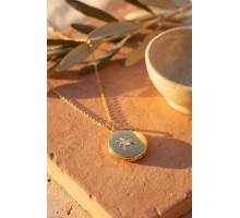 316L Çelik Zincir Gold Renk Açılabilir Madalyon Kolye TJ-BKO11192