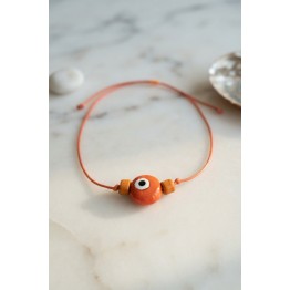 Handmade Bohem Turuncu Nazar Kolye TJ-BKO11200
