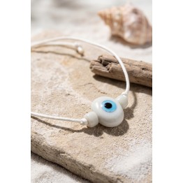 Handmade Bohem Beyaz Nazar Kolye TJ-BKO11201
