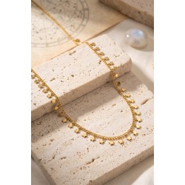 Gold Renk Yıldız Pul Model 60 cm Kadın Kolye TJ-BKO11211