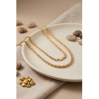 CM Burgu Zincir Model Gold Renk 50 cm Kadın Kolye TJ-BKO11217
