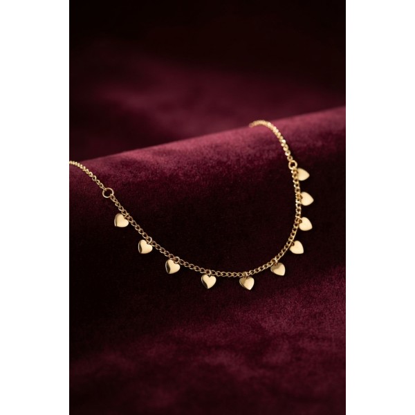 Gold Pirinç Kalp Model Kadın Kolye TJ-BKO11250