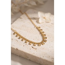 Gold Pirinç Yonca Model Kadın Kolye TJ-BKO11252