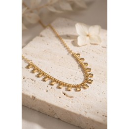 Gold Pirinç Yonca Model Kadın Kolye TJ-BKO11252