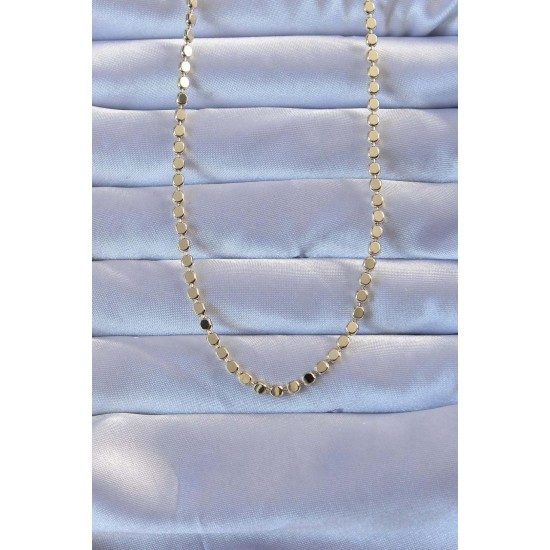 316L Çelik Gold Renk 60 cm Parçalı Ezme Kolye TJ-BKO9470