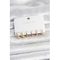Pirinç Gold Renk Kadın Küpe Seti TJ-BKP11792
