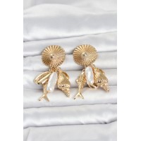 Gold Renk Deniz Temalı Vintage Kadın Küpe TJ-BKP11799