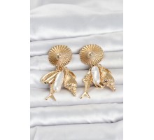 Gold Renk Deniz Temalı Vintage Kadın Küpe TJ-BKP11799