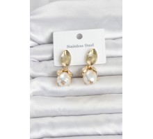 316L Çelik Gold Renk Çiçek Model Kadın Küpe TJ-BKP11802
