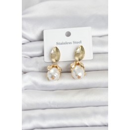 316L Çelik Gold Renk Çiçek Model Kadın Küpe TJ-BKP11802