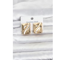 316L Çelik Gold Renk Plaka Model Kadın Küpe TJ-BKP11806