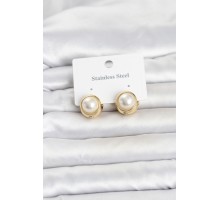 316L Çelik Gold Renk İncili Model Kadın Küpe TJ-BKP11814