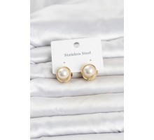 316L Çelik Gold Renk İncili Model Kadın Küpe TJ-BKP11814