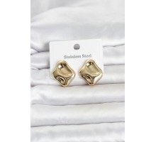 316L Çelik Gold Renk Plaka Model Kadın Küpe TJ-BKP11818