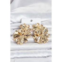 316L Çelik Gold Renk Lotus Model Kadın Küpe TJ-BKP11820