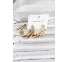 316L Çelik Gold Renk Spiral Halka Kadın Küpe TJ-BKP11823