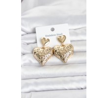 316L Çelik Gold Renk Kalp Model Kadın Küpe TJ-BKP11825