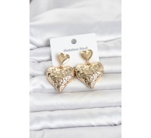 316L Çelik Gold Renk Kalp Model Kadın Küpe TJ-BKP11825