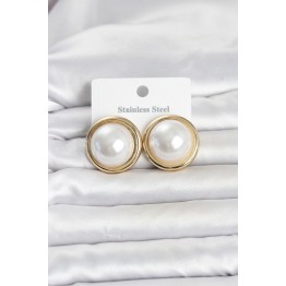 316L Çelik Gold Renk İnci Model Vintage Kadın Küpe TJ-BKP11826